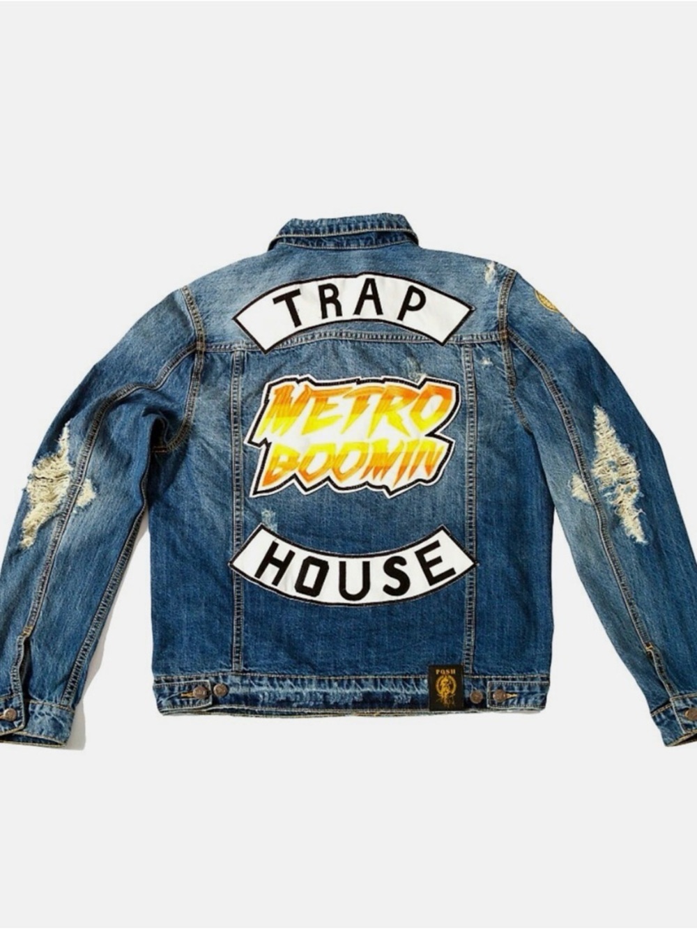 Posh Light Blue Distressed Denim Jacket